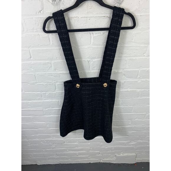 Jupe Vendue Women's Removable Shoulder Straps Mini Skirt Black Size Medium - Picture 1 of 4